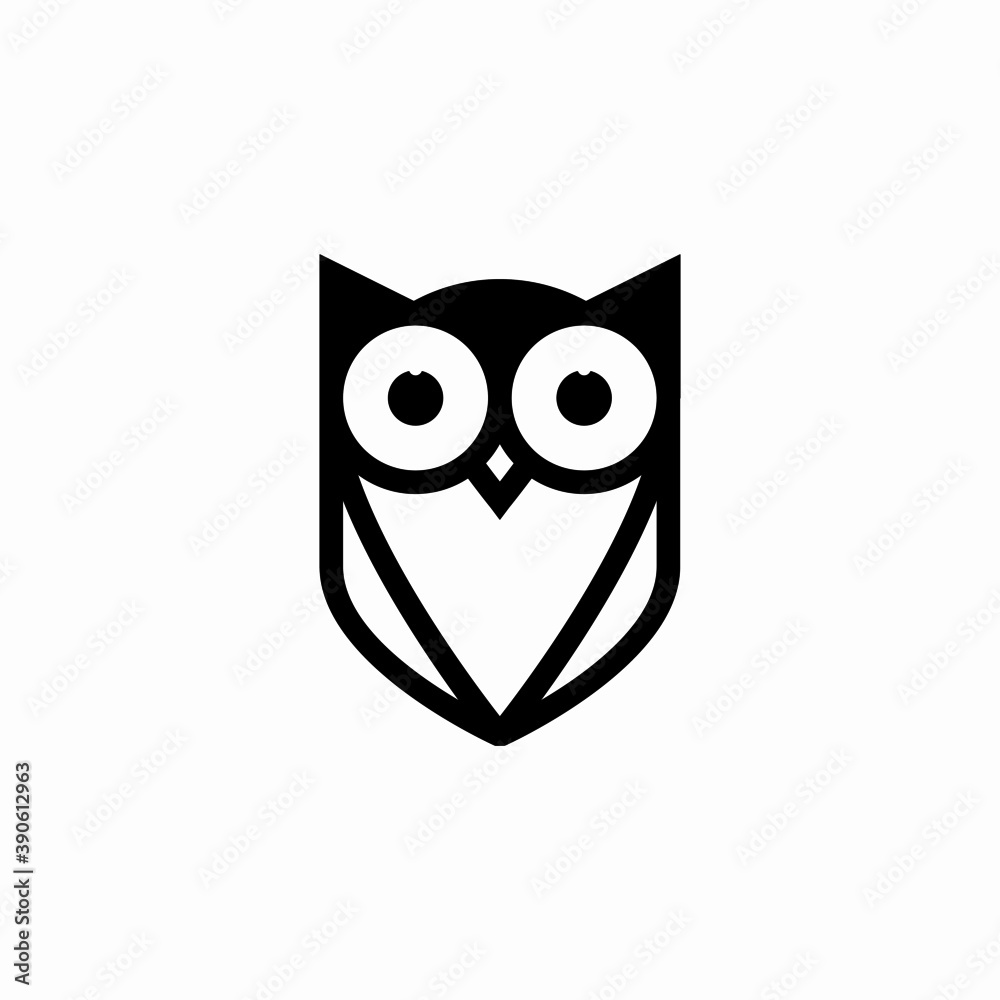 Naklejka owl on white owl icon simple designs