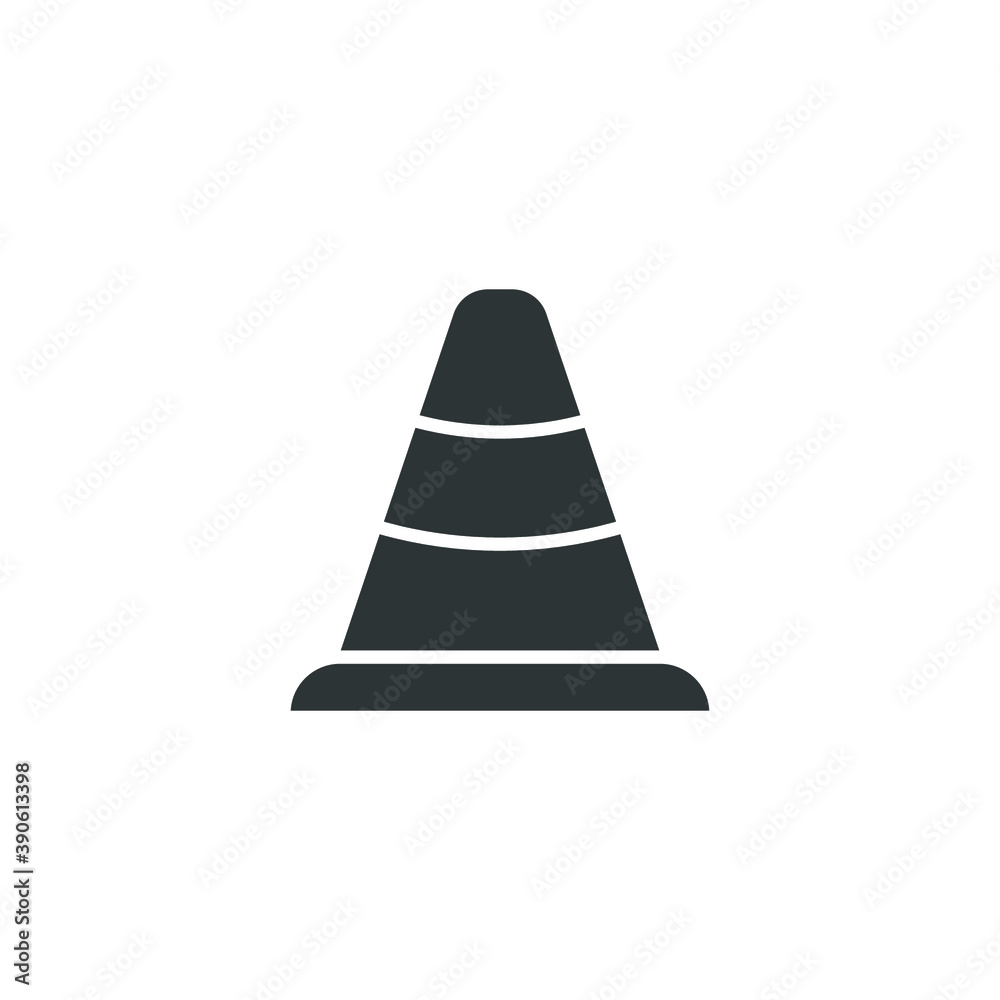 Road traffic cone icon. safety highway, construction guidance. Alert or warning of accident information. security marking. Glyph or solid style. vector illustration. Design on white background. EPS 10