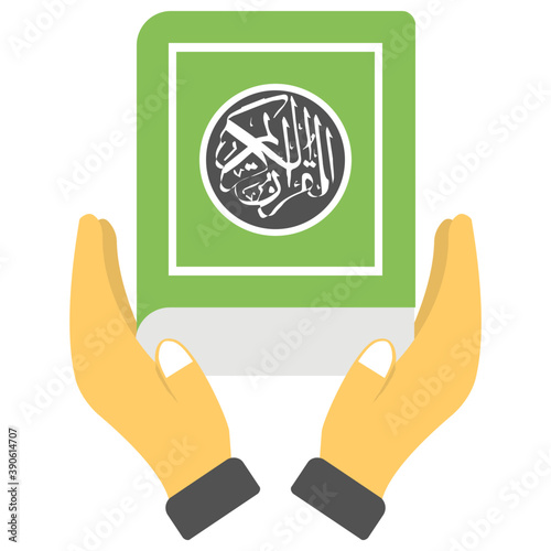 
Hands gripping the holy quran is describing the idea of nuzul al quran event of islamic history
