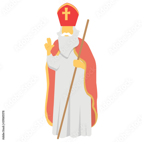 
St nicholas avatar with cane hat depicting saint nicholas day
