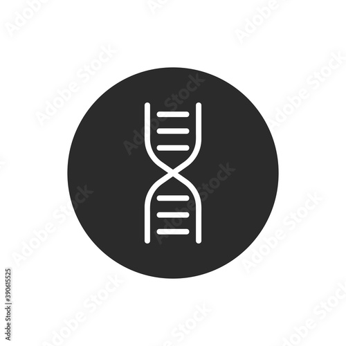 DNA icon on round black button