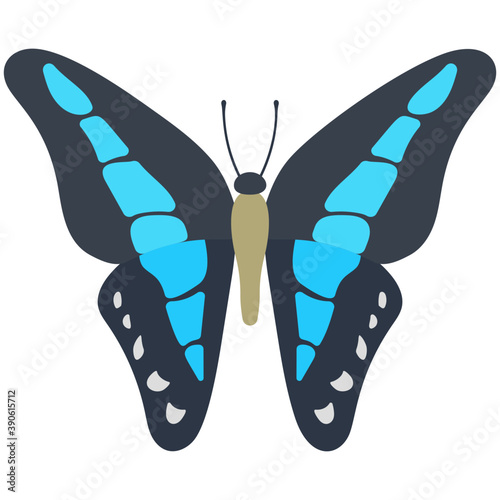 
Brown colored Swallowtail butterfly solid icon image

