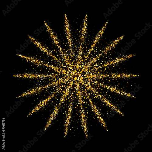 Golden Glow light effect. Star burst with sparkles. Vector Illustration