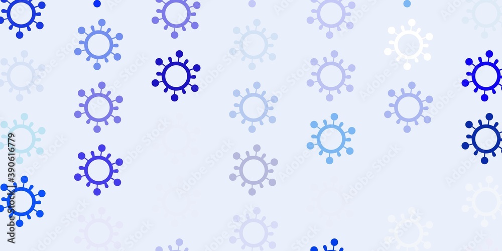 Light Pink, Blue vector backdrop with virus symbols.