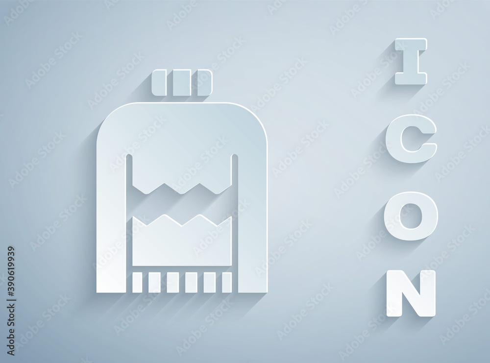 Paper cut Christmas sweater with norwegian ornaments and holidays decorations icon isolated on grey background. Knitted winter jumper. Paper art style. Vector. Paper cut Christmas sweater with norwegian ornaments and holidays decorations icon isolated on grey background. Knitted winter jumper. Paper art style. Vector.