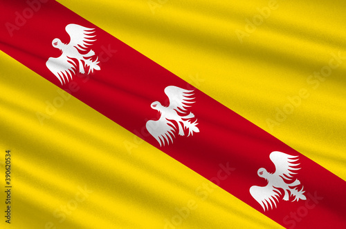 Flag of Lorraine in Grand Est is a French administrative region of France photo