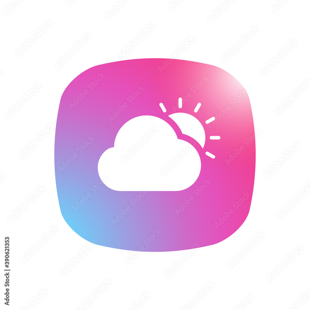 Mostly Cloudy - Mobile App Icon Mostly Cloudy - Mobile App Icon
