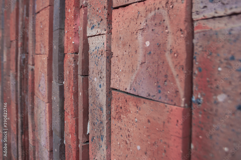 Red brick exterior wall. Grudge brown and red brick abstract background. Brick texture wall. Brick pattern