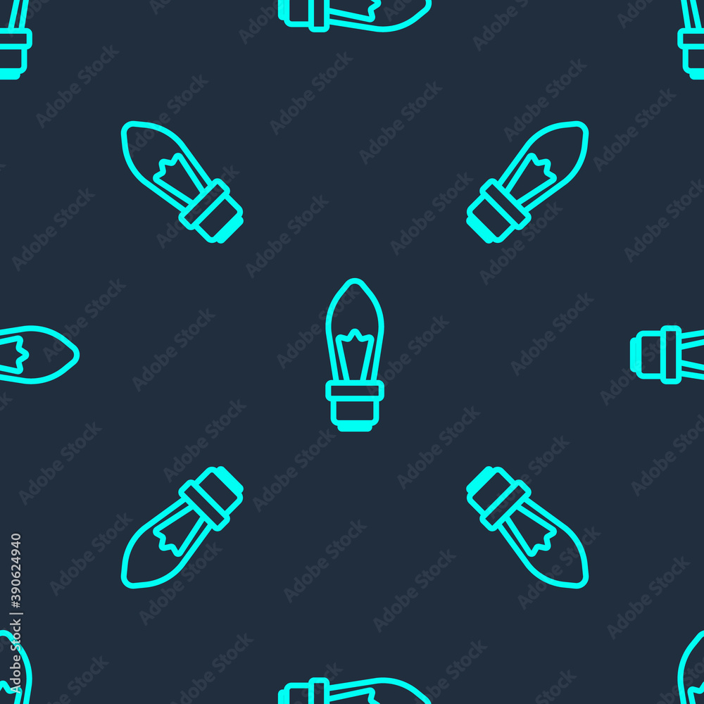 Green line Light bulb with concept of idea icon isolated seamless pattern on blue background. Energy and idea symbol. Inspiration concept. Vector. Green line Light bulb with concept of idea icon isolated seamless pattern on blue background. Energy and idea symbol. Inspiration concept. Vector.