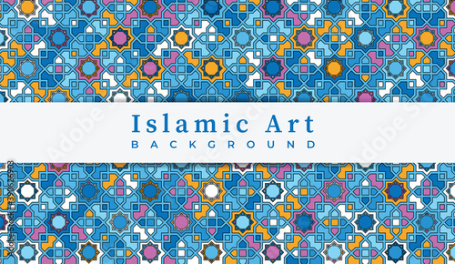colorful islamic art background banner