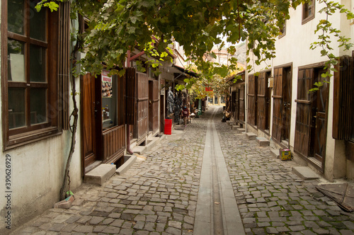 Fototapeta Naklejka Na Ścianę i Meble -  turkey beautiful old shops where nostalgia narrow streets in the old city, surrounded by streets of grapevine