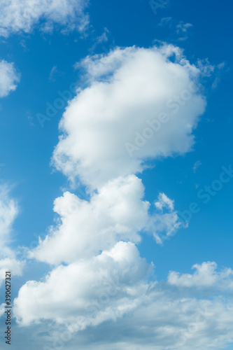 Blue sky with beautiful natural white clouds