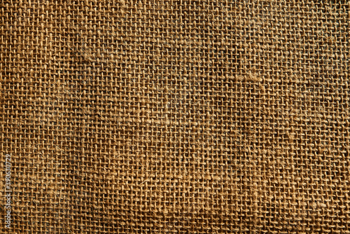 Sacking. Sacking canvas in macro, visible threads and fibers. Another perspective.
