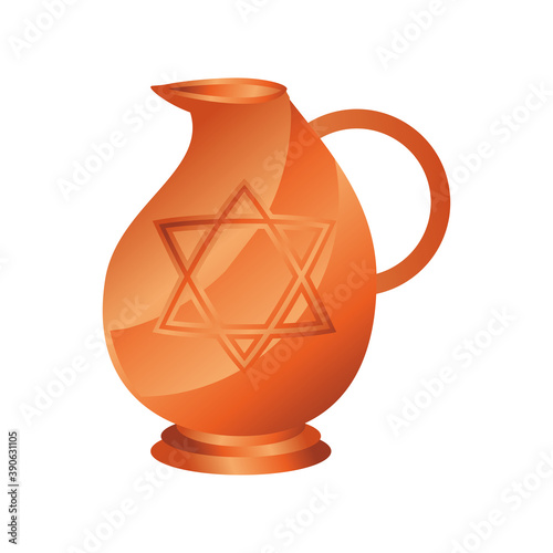 hanukkah, ceramic pitcher classic flat icon