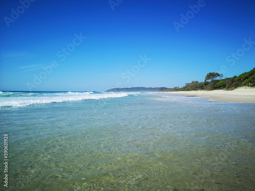 Idyllic beach on the Gold Coast with aqua seas and golden sands - Australia