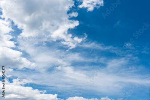 Fototapeta Naklejka Na Ścianę i Meble -  african stock photo of white clouds in a crisp blue sky
