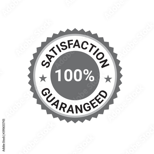 Satisfaction guarantee 100% logo, Money back guarantee, Customer Service, Vector logo