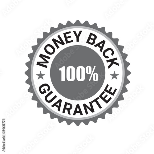 Satisfaction guarantee 100% logo, Money back guarantee, Customer Service, Vector logo