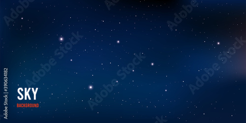 Fototapeta Naklejka Na Ścianę i Meble -  Realistic night sky and stars. Illustration of outer space