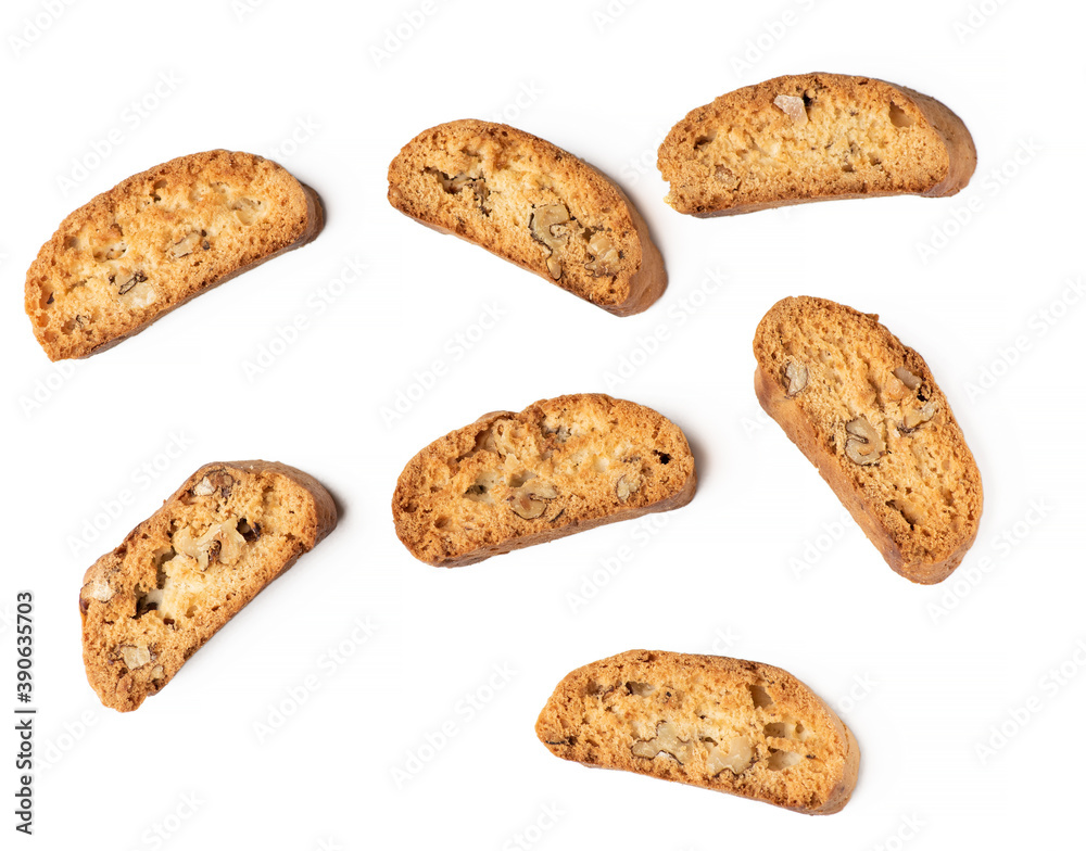 baked piece Italian almond biscotti, cantuccini cookies baked piece Italian almond biscotti, cantuccini cookies
