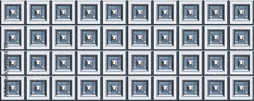 Metallic square art deco panels background