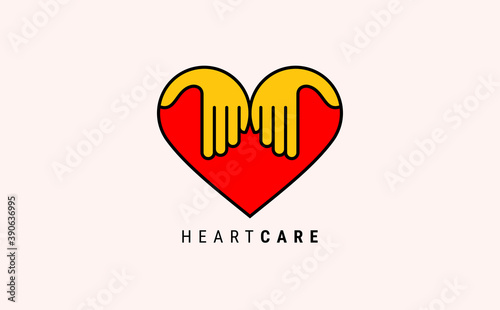 Free Download Icon of kindness and charity, Hands and heart. - GFXLoad