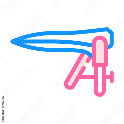 gynecological speculum color icon vector illustration sign photo