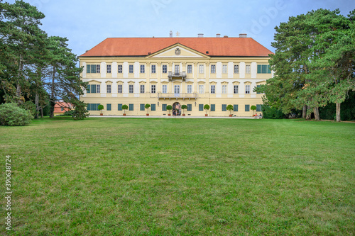 View of back facade of Valtice castle - baroque residences, UNESCO (Czech Republic)