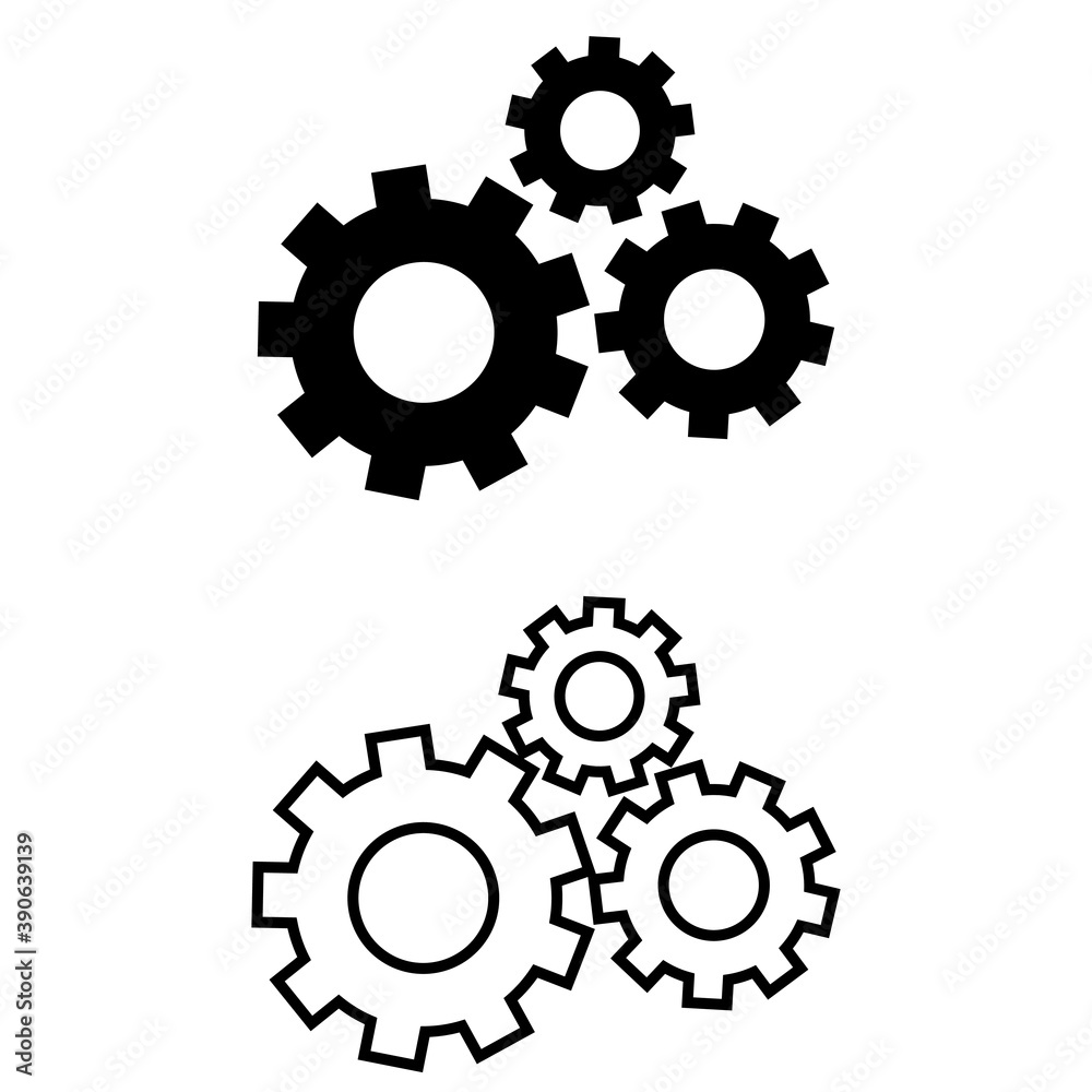 Gear vector icon set. mechanism illustration sign collection. machinery symbol. Gear vector icon set. mechanism illustration sign collection. machinery symbol.
