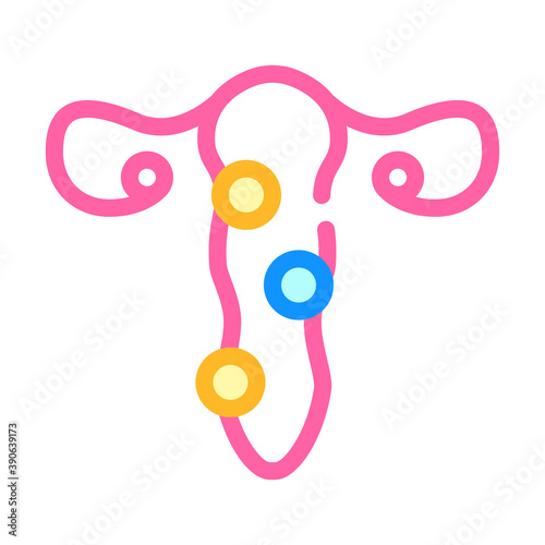 pathology of cervix color icon vector illustration