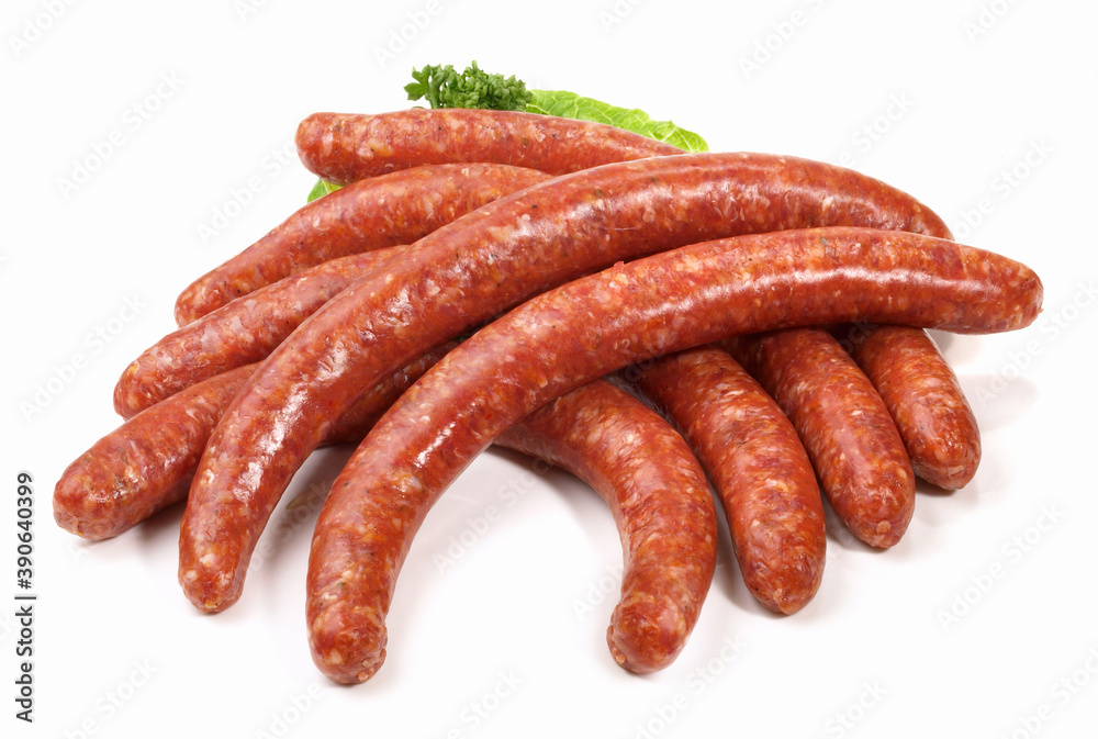Spanish Sausages on white Background - Isolated