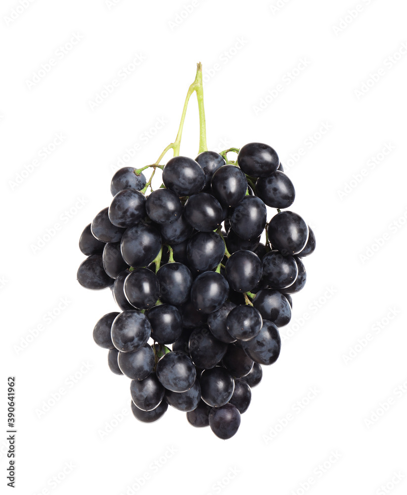 Bunch of fresh ripe juicy dark blue grapes isolated on white Bunch of fresh ripe juicy dark blue grapes isolated on white