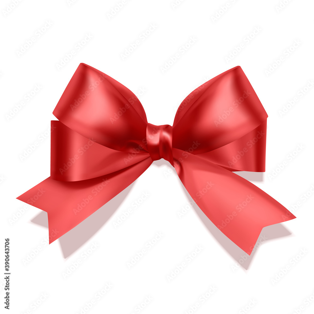 Realistic red bow, Ribbon isolated on white background. Vector eps 10 illustration Realistic red bow, Ribbon isolated on white background. Vector eps 10 illustration