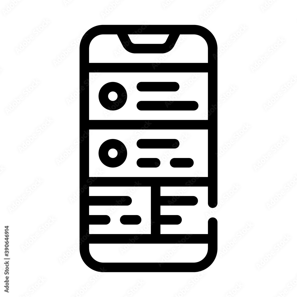checking notifications on smartphone line icon vector illustration checking notifications on smartphone line icon vector illustration