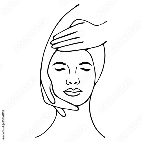 Vector illustration of Beautiful woman spa treatment. Beauty procedures