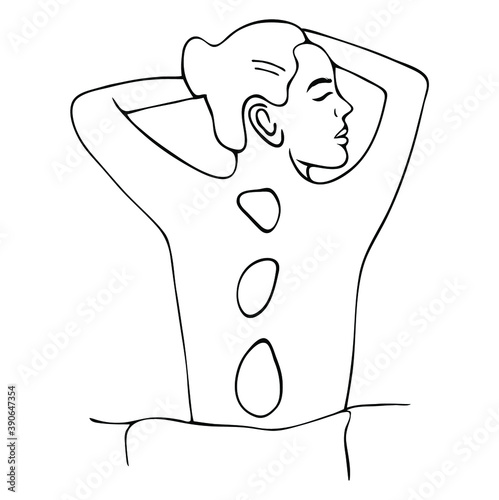 Vector illustration of Beautiful woman spa treatment. Beauty procedures