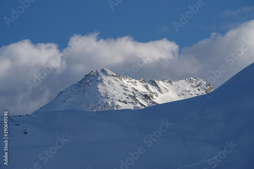 Fototapeta Naklejka Na Ścianę i Meble -  Snowcapped mountains against sky