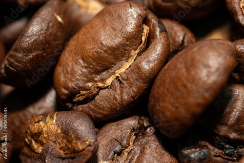 コーヒー豆のマクロ写真