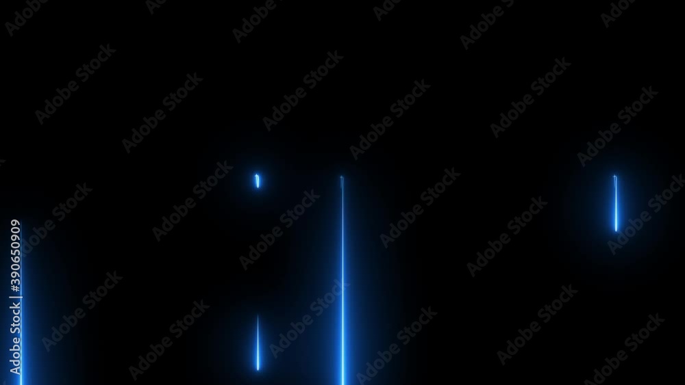 Blue meteor abstract light effect falling on black screen Blue meteor abstract light effect falling on black screen