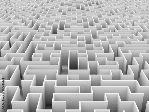 3d Rendering Endless Maze on white background