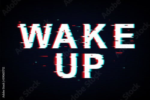 Template vector poster with words Wake Up
