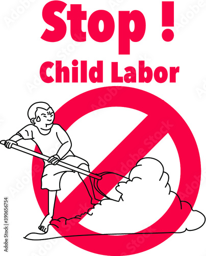 Hand drawn child poverty vector illustration.child beggar vector,sad child beggar,stop child labour