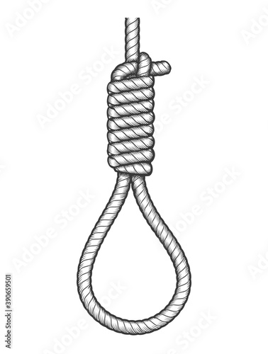 Hangmans noose Engraving illustration