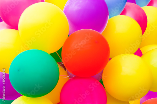 a bunch of beautiful, colorful balloons close-up photo