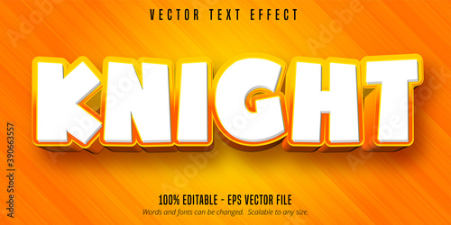 Knight text, cartoon style editable text effect