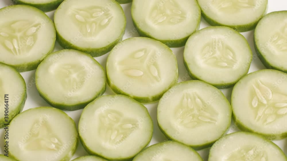 Fresh cucumber and slices rotation. Fresh cucumber and slices rotation.