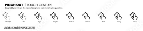 pinch out screen touch and gesture icon is designed to be simple, uncomplicated, and minimal referring to Google’s Material Design.