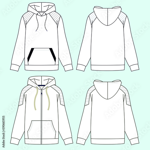 Illustration of silhouettes of sweatshirts with different variants for fashion either winter or summer