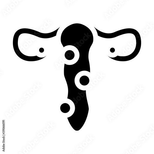 pathology of cervix glyph icon vector illustration