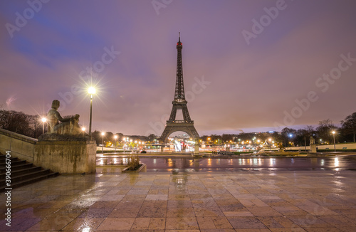 Eiffel Tower in Paris in the morning